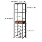 Freestanding Rustic Wine Rack and Bar Cabinet
