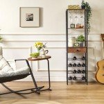 Freestanding Rustic Wine Rack and Bar Cabinet
