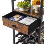 Freestanding Rustic Wine Rack and Bar Cabinet