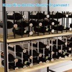 9-Bottle Metal Wine Rack for Kitchen Storage