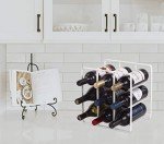 9-Bottle Metal Wine Rack for Kitchen Storage