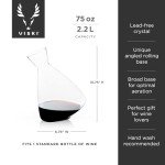 Viski Modern Crystal Wine Decanter - 75oz
