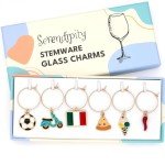 Italian-Themed Wine Glass Charms Set of 6