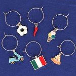 Italian-Themed Wine Glass Charms Set of 6