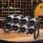 Stackable 2-Tier Wine Rack for 8 Bottles