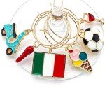 Italian-Themed Wine Glass Charms Set of 6