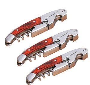Rosewood Handle Corkscrew Set for Bartenders - 3 Pack