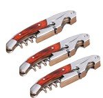 Rosewood Handle Corkscrew Set for Bartenders - 3 Pack
