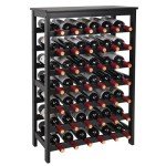 Bamboo 42-Bottle Freestanding Wine Rack Display