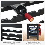 Bamboo 42-Bottle Freestanding Wine Rack Display