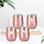 Funny Rose Gold Wine Tumbler Set, 4 Pack