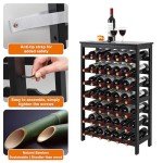 Bamboo 42-Bottle Freestanding Wine Rack Display