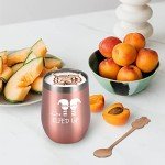 Funny Rose Gold Wine Tumbler Set, 4 Pack