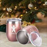 Funny Rose Gold Wine Tumbler Set, 4 Pack