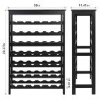 Bamboo 42-Bottle Freestanding Wine Rack Display