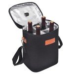 Insulated 4 Bottle Wine Tote Carrier Bag