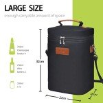 Insulated 4 Bottle Wine Tote Carrier Bag
