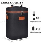 Insulated 4 Bottle Wine Tote Carrier Bag