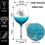 Turtle Design Hand Blown Wine Glasses - Set of 2