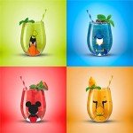 Mickey Mouse Stemless Wine Tumblers Set of 4