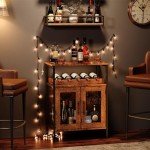 Rustic Brown Wine and Coffee Bar Cabinet