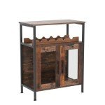 Rustic Brown Wine and Coffee Bar Cabinet