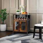 Rustic Brown Wine and Coffee Bar Cabinet