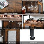 Rustic Brown Wine and Coffee Bar Cabinet