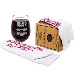 Funny Wine Glass and Socks Gift Set