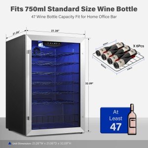 Yeego 47-Bottle Freestanding Wine Cooler