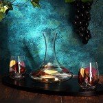 Hand Painted Decanter & Stemless Wine Glass Set