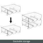 Clear 2-Pack Water Bottle Organizer for 6 Bottles