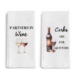 Funny Wine Kitchen Towels Set - 2 Pack