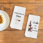 Funny Wine Kitchen Towels Set - 2 Pack