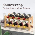 8-Bottle Bamboo Wine Rack - Freestanding Countertop Holder