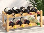 8-Bottle Bamboo Wine Rack - Freestanding Countertop Holder