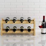 8-Bottle Bamboo Wine Rack - Freestanding Countertop Holder