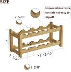 8-Bottle Bamboo Wine Rack - Freestanding Countertop Holder
