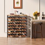 56-Bottle Wooden Freestanding Wine Rack & Shelf