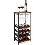 Rustic Floor Wine Rack for 16 Bottles
