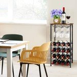 Rustic Floor Wine Rack for 16 Bottles