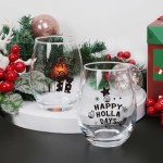 Funny Christmas Stemless Wine Glass Set of 4