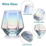 Iridescent Wine Glasses Set with Cork Stopper