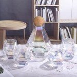 Iridescent Wine Glasses Set with Cork Stopper