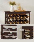 42-Bottle Bamboo Wine Rack with Tabletop Storage