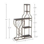 5-Tier Freestanding Wine Rack with Glass Holder