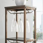 5-Tier Freestanding Wine Rack with Glass Holder