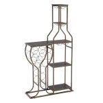 5-Tier Freestanding Wine Rack with Glass Holder