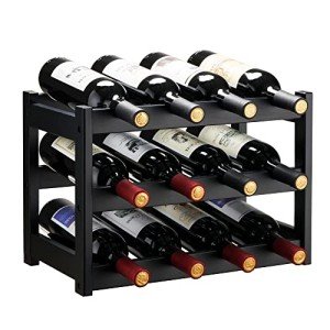 VASMIA Sturdy Black Wine Rack for Storage