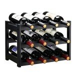 VASMIA Sturdy Black Wine Rack for Storage